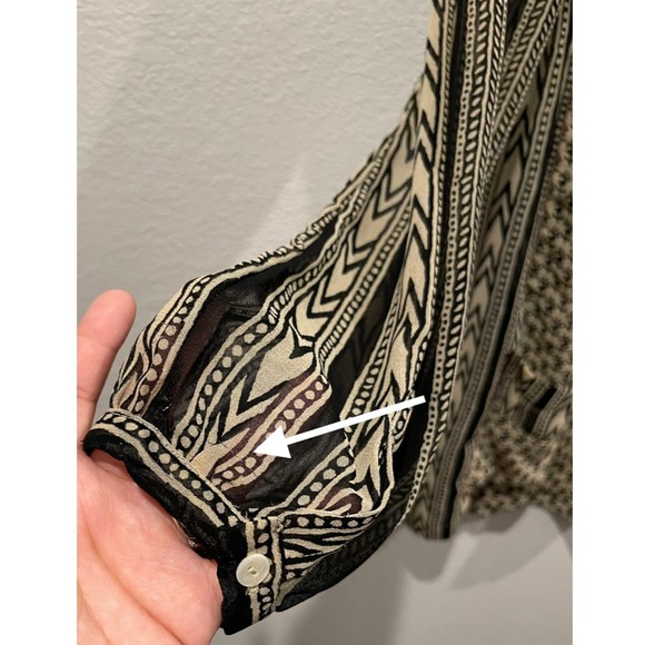 FREE PEOPLE Bohemian Sheer Beaded Long Sleeve Blouse - Picture 12 of 13